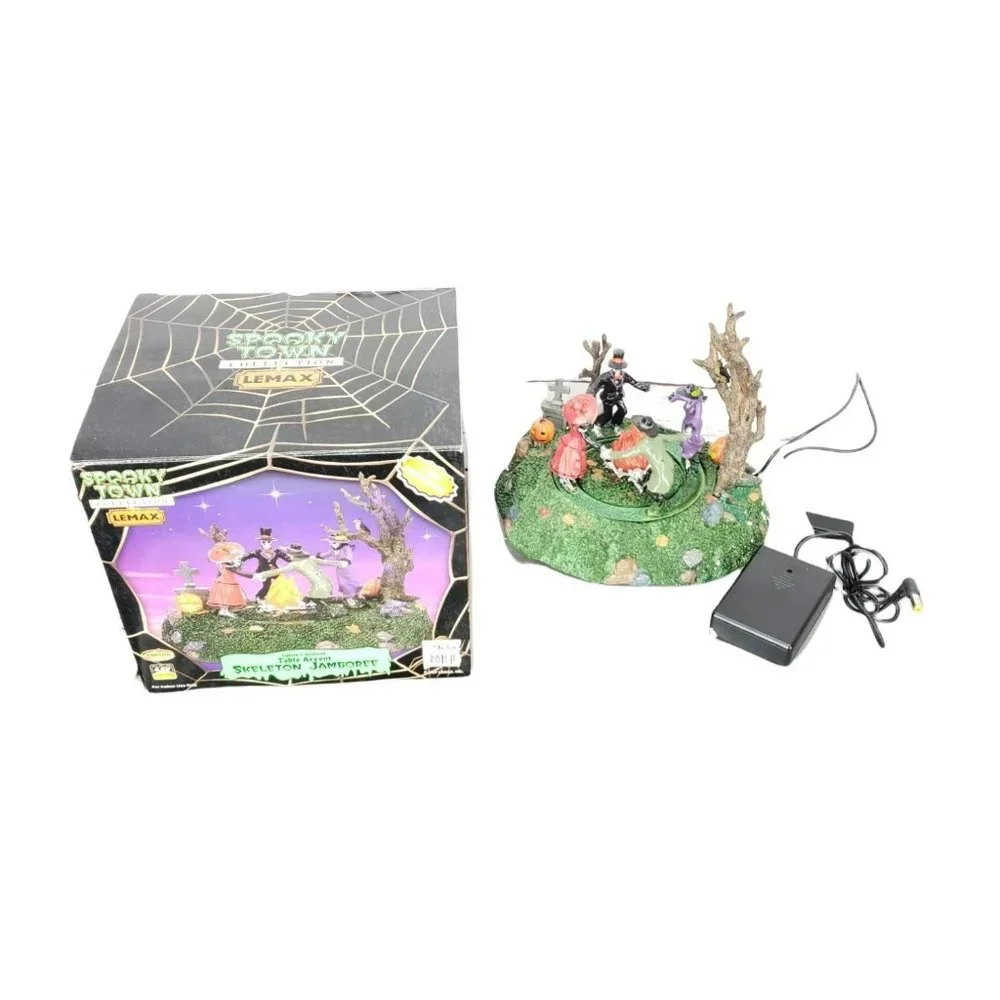 Lemax Tabletop Accent Ceramic Animated Light Skeleton Jamboree‎